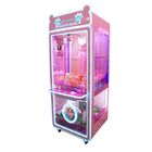 Máquina rosada de la grúa del juguete del regalo con el metal/el temple del material de cristal
