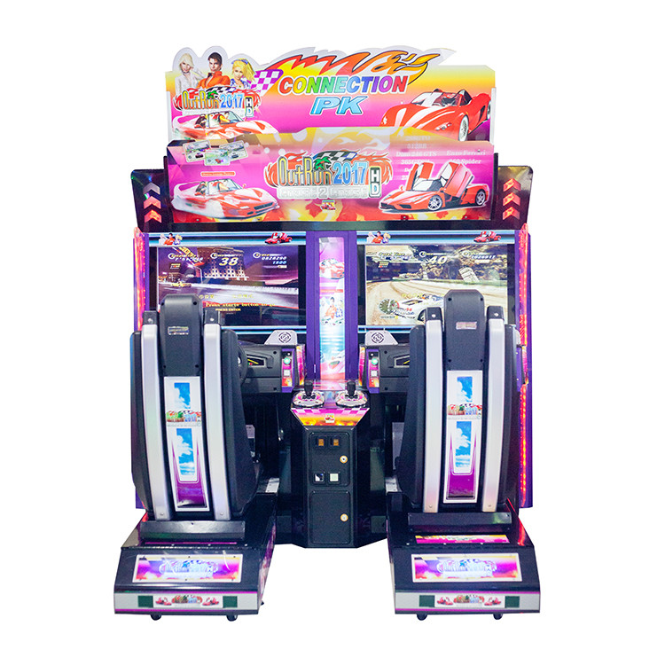 Máquina de juego del coche de la arcada de 32 gemelos del LCD, 1 - 2 máquinas de la arcada del dinero de los jugadores